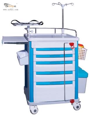 China ABS Modern High Quality Medical Trolley Hospital Cart Emergency Trolley Medical Trolley for sale