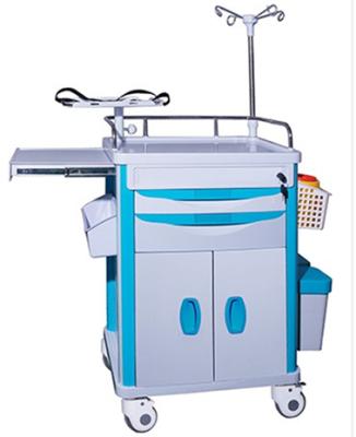 China Hospital Modern ABS Resuscitation Trolley Rescue Trolley Emergency Trolley Medical Trolley for sale