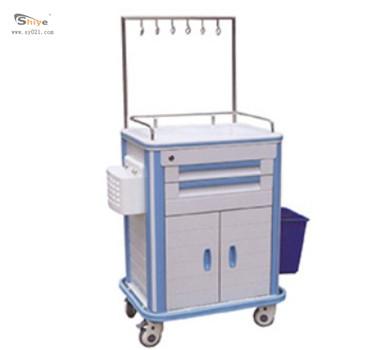 China Modern Hospital Luxury Medical Resuscitation Cart ABS Infusion Treatment Trolley for sale