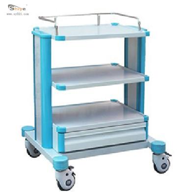 China Hospital Traditional High Quality ABS Medical Deluxe Instrument Trolley for sale