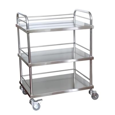 China Shiye TC-555 Modern Stainless Steel Trolley On Wheels 3 Shelf Stainless Steel Multifunctional Trolley for sale