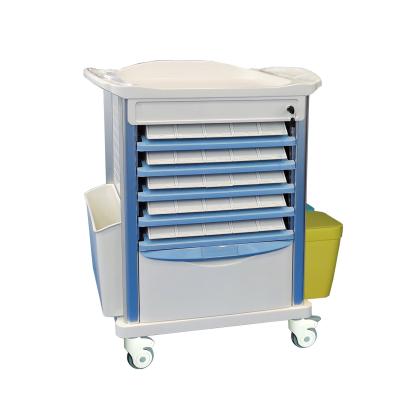 China Modern Sturdy Double Side Drawer Hospital Clinic Medication Cart for sale