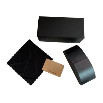 China Luxury Brand Logo Sunglasses Case Packing PU Designer Sunglasses Box Set for sale