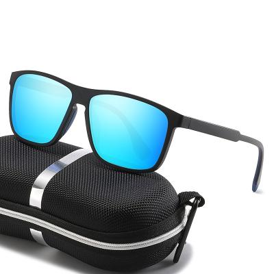 China Retro Fashion Sunglasses Men's Cycling Sunglasses Polarized UV400 Sports Sunglasses For Women Blue Lenses for sale