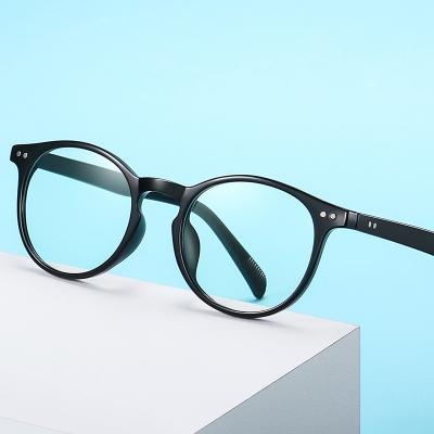 China Round TR90 Sight Round TR90 Retro Reading Glass Anti-blue Lightweight Clear Glass Custom Logo for sale