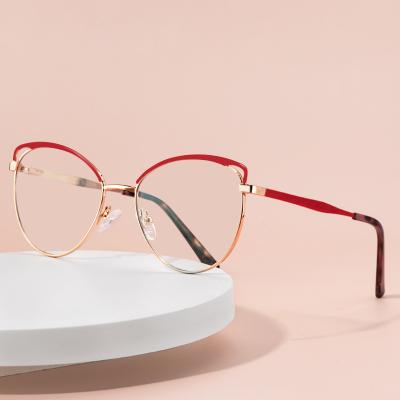 China 2021 fashion trendy colorful cateye blue light eyeglasses optical frames blocking glasses for women for sale