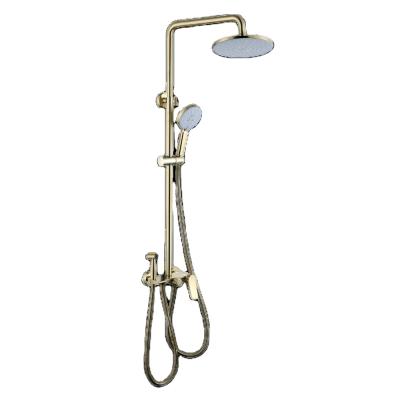 China With Diverter Luxury Golden Mixer Gold Waterfall Bathroom Brass Shower Set for sale