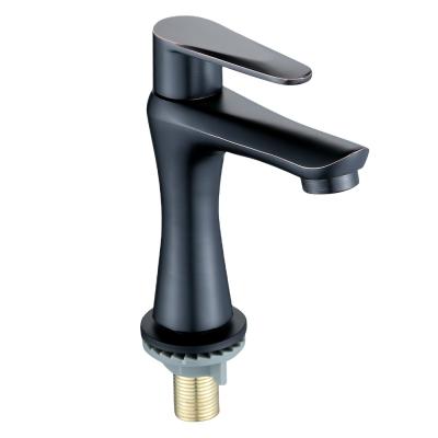 China Modern High Quality Single Handle Black Matte Brass Basin Faucet for sale