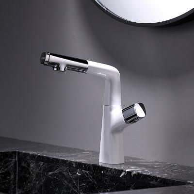 China CHINESE FACTORY modern morden pull down through bathroom faucet brass faucet with sprayer for sale