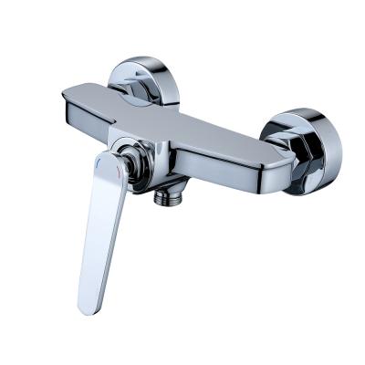 China With diverter hot sale brass chrome bathroom shower water mixer wall mounted faucet for sale