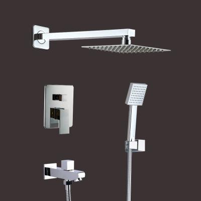 China Without Slide Bar Factory Direct Wall Mounted Bath And Shower Faucets Brass Concealed Rainfall Shower Faucet for sale