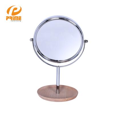 China Desktop Mirror Bedroom Mirror Makeup With Wood Tray for sale