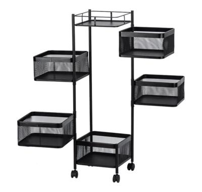 China High Quality Multi-Layer Living Container Vegetable Floor Standing Rotating Kitchen Storage Rack for sale