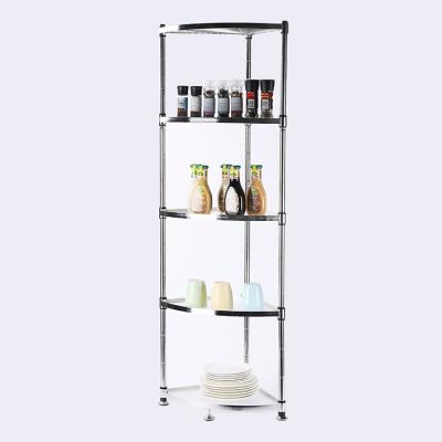 China Living Room 5-Tier Standing Living Room Shelf Metal Frame Kitchen Dish Drying Storage Stand for sale