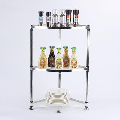 China 3-Tier Corner Stand Factory Display Stand Kitchen Storage High Quality Multifunctional Dish Rack Viable for sale