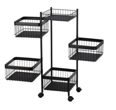 China Sustainable Multi-Layer&Above Kitchen Powder Coated Movable Basket Rack Multi-Layer&Above Rack for sale