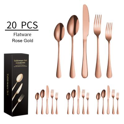 China Traditional Stylish Premium Metal Durable Customized Knife And Fork Sets Stainless Steel Dinnerware for sale