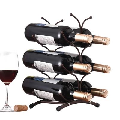 China Workable Home European Style Wine Rack Wrought Iron Wine Rack Perfect Wine Accessories Gifts for sale