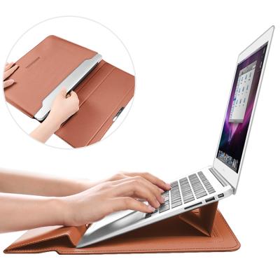 China With Stand Bestselling With Stand PU Leather Laptop Sleeve Bag15 16 inch For MacBook Pro Air Sleeve Bag LUXE for sale