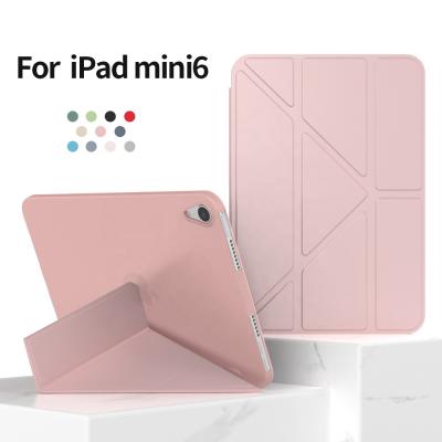 China New Arrival Mini6 Multi-Folding PU Leather Case for ipad mini6 Smart Stand Case with Soft Back for Kids for sale