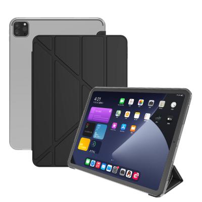 China Soft Transparent TPU Back Cover Case With PU Leather Cover For iPad 2021 Case For iPad pro 11 2021 for sale