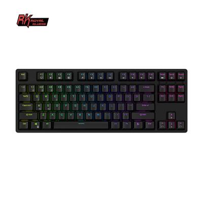 China Accept OEM service Kludge RK87 87 royal keys tkl 2.4G rechargeable wireless hotswap mobile backlit RGB led gaming wireless mechanical keyboard for sale