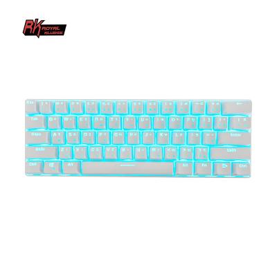 China Victory-lock Kludge RK61 61 Keys Royal White 60 2.4ghz Hot Swappable RGB Wireless Thai Mechanical Keyboard for sale