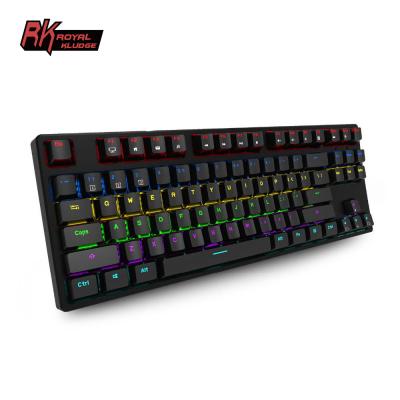 China Kludge RK987 RK 87 Hot Brown Swap RGB Wireless Game Keys USB Wired Switch Royal Mechanical Keyboard For Gamer PC Computer for sale