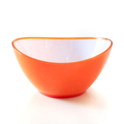 China Viable Hot Sale Two Tone Color Oval Plastic Salad Ice Cream Bowl Fruit Bowl Tableware 450ML Bowl Set for sale