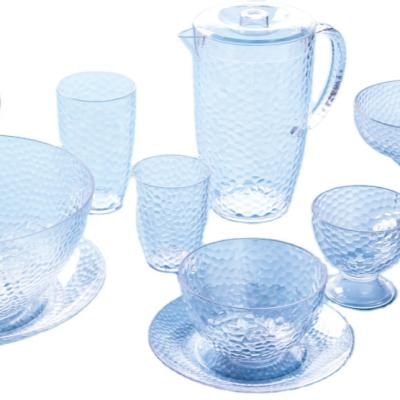 China Free Sample Traditional Transparent Kitchenware Plastic Dinnerware Set Set Bowl Cups Party Dinner Set Plastic Dinnerware Set for sale