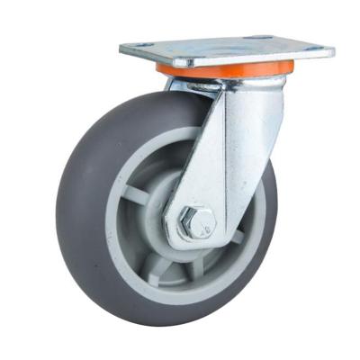 China Rigid Industrial Heavy Duty Swivel Caster Rubber Wheel, Swivel Top Plate Caster With Wheel Diameter 4