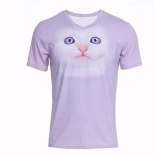 China Round neck sublimation printing polyester short sleeve T-shirt for sale