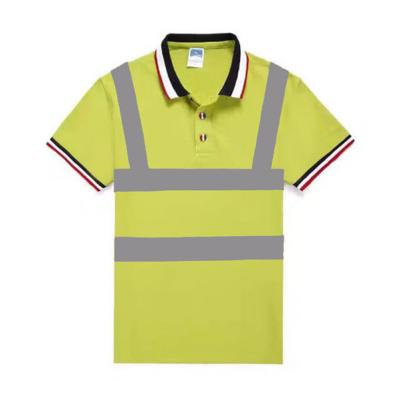 China Reflective Safety Hi Vis Polo Shirt OEM breathable quick dry short sleeve work wear reflective tape printed for sale