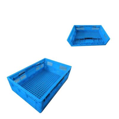 China Sustainable Wholesale Plastic Foldable Fruit And Vegetable Storage Basket With Hole for sale