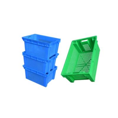 China Recyclable Customize Color And Logo Plastic Plastic Fruit Basket Crate For Vegetable Storage for sale