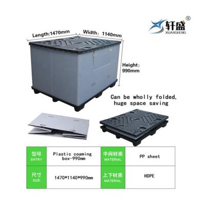 China Heavy Duty Collapsible Stackable Warehouse Sleeve Storage Plastic Pallet Container for sale