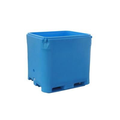 China LLDPE+PU 1000l insulated fresh fish cooler box for frozen seafood transportation for sale