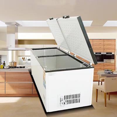 China Fresh Smart Automatic Commercial Chest Freezer Double Door 110v-220v for sale