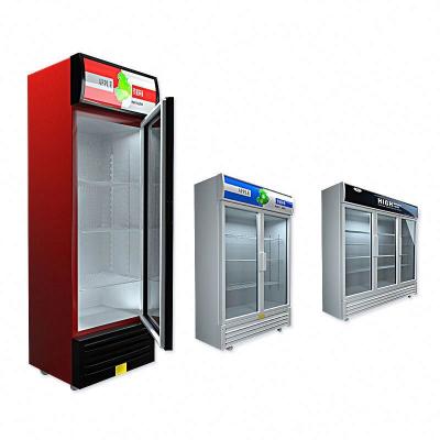 China Proper Price Top Quality Double Door Beverage Display 588L Commercial Refrigerators display refrigerator manufacturer for sale