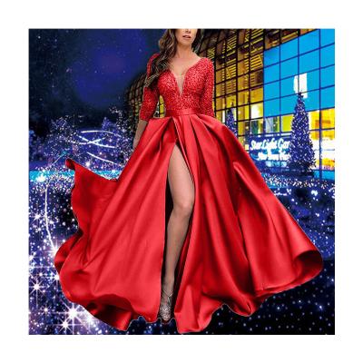 China KCYA Anti-Static Wedding Prom Dresses V Neck Bridesmaid Dress Big Swing Dresses For Women Party Dresses for sale