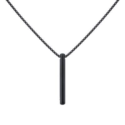 China FASHIONABLE Black Jewelry Ash Memorial Cremation Bar Zircon Stainless Steel Jewelry Pet Urn Pendant Necklace for sale