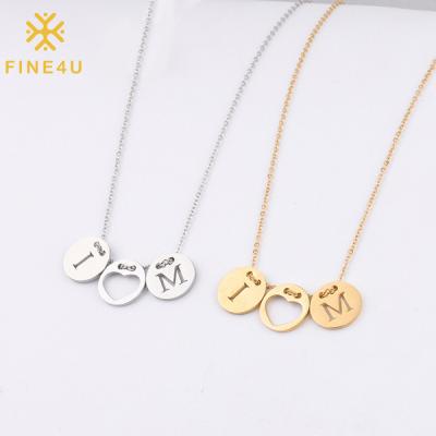 China TRENDY Personalized Jewelry 18k Disc Letter Pendant Initial Necklace Valentines Day Mothers Day Gift 2022 for sale