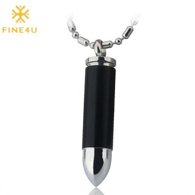 China Customized Openable Hiphop Hip Hop Fashion Accessories Bullet Jewelry Stainless Steel Men Pendant Necklace for sale