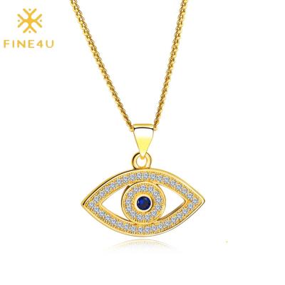 China Wholesale Trendy Women Fashion Gold Jewelry Fashion Collares mujer de para de mujer Eye Copper Plated Necklace for sale