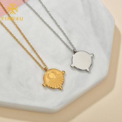 China TRENDY Fashion Minimalist Women Coin Pendant Necklace Newcomers Gold Plated Jewelry Stainless Steel for sale