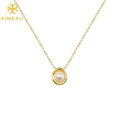 China Vintage 18k Gold Plated Jewelry Stainless Steel Necklace Choker Women Necklace Pearl Pendants For Necklace for sale