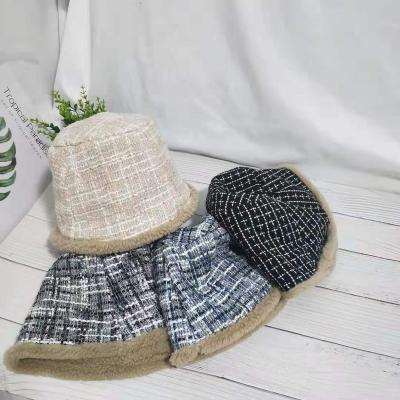 China 2021 New Arrivals Hip Hop Winter Vintage Bucket Hat Polyester Plush Fleece Wool Faux Fur Double Sided Bucket Hat for sale