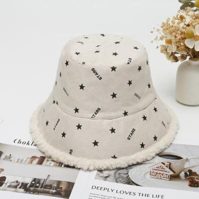 China 2021 New Arrivals Hip Hop 2021 New Arrivals Fluffy Furry Fuzzy Bucket Hat Design Link Print Female Plush Dye Custom You Logo Winter Fur Bucket Hats for sale