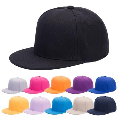 China COMMON flat brim custom logo adjustable brim gorras fit simple empty basketball hats bulk 6 panel yupoong snapback cap hat for sale