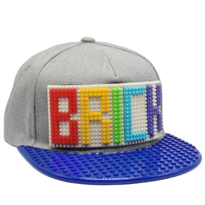 China American and European Style Custom Hats Parent-child Hats Custom Baseball Trucker Hat DIY Splice 5 Panel Toy Bricks Splice 5 Panel Snapback Hat for sale